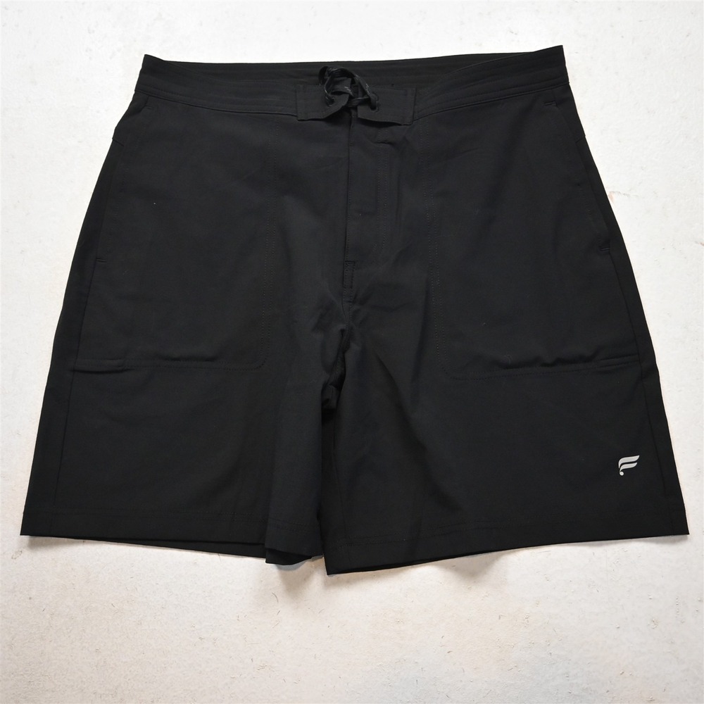 NEW Fabletics 31x7" Black Unlined Board Swim Hybrid Mens Shorts